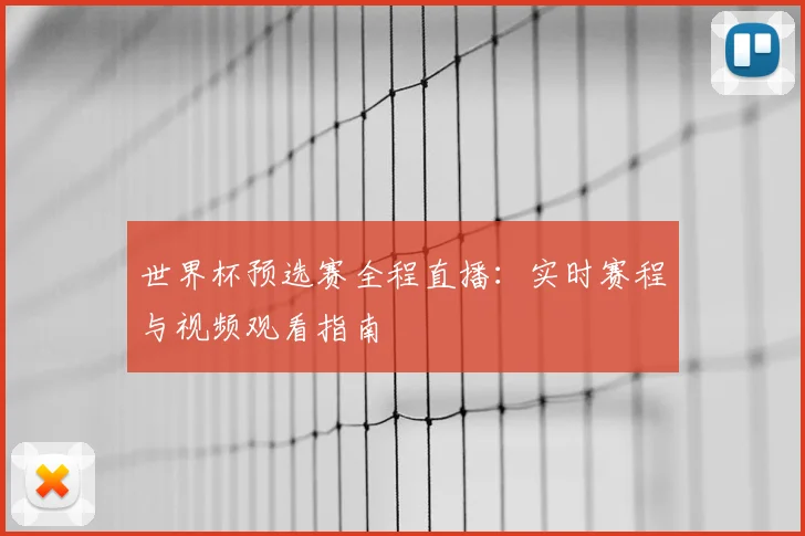 世界杯预选赛全程直播：实时赛程与视频观看指南
